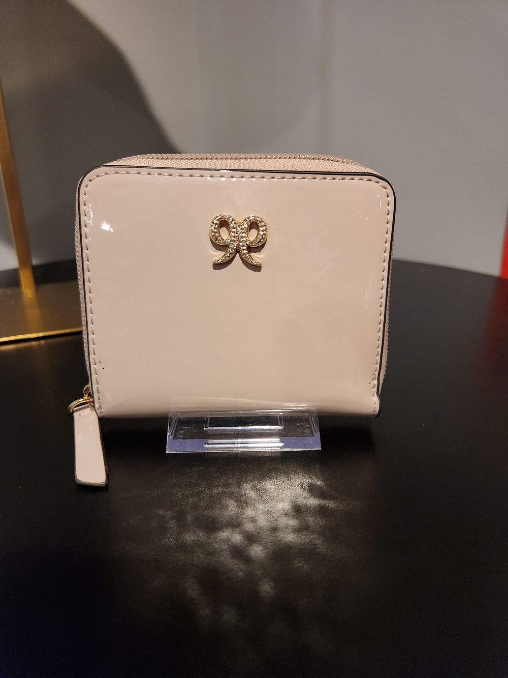 Nine West Patent Zip-Around Wallet in Blush